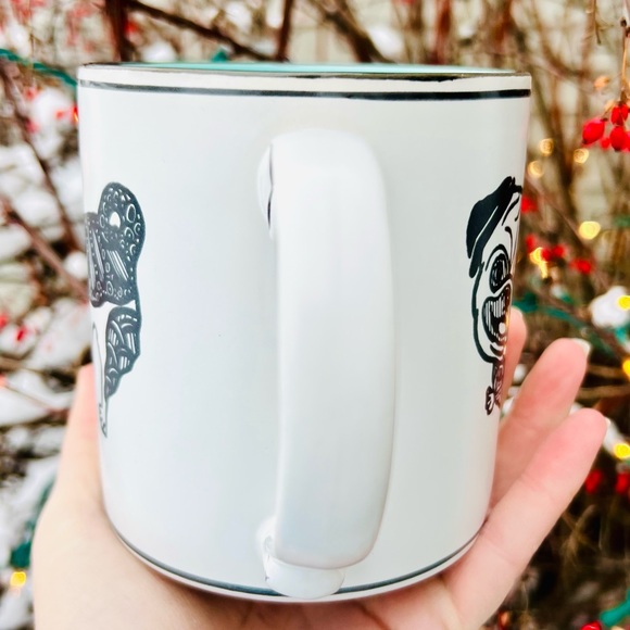 New - PUG MUG - Double Sided - Coffee Mug/Cup with fun turquoise blue interior - Picture 2 of 8